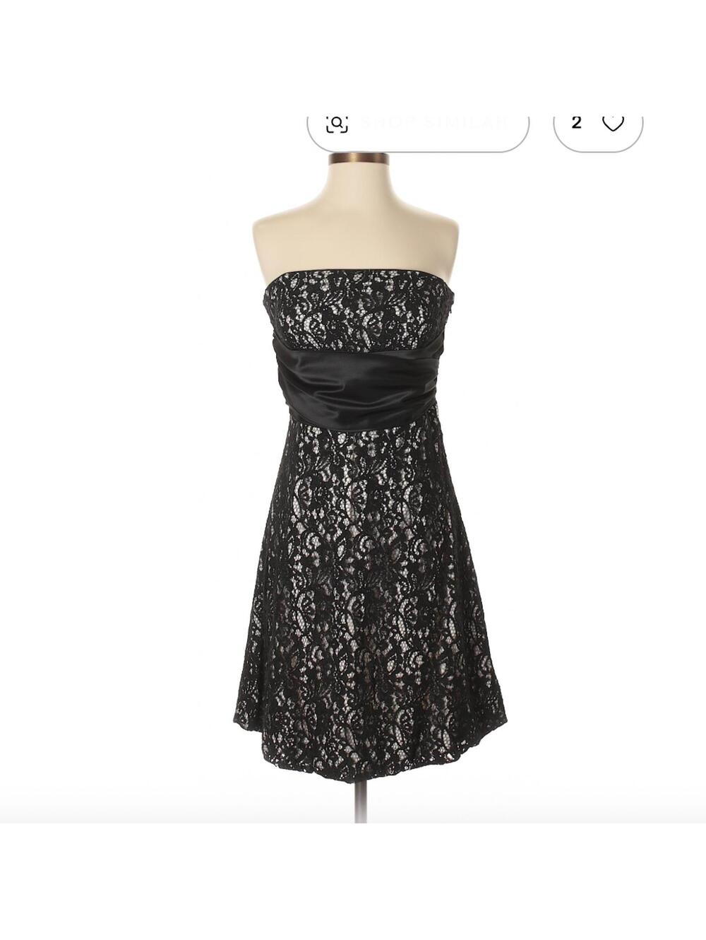 White House Black Market Size 8 Black Strapless Casual Dress